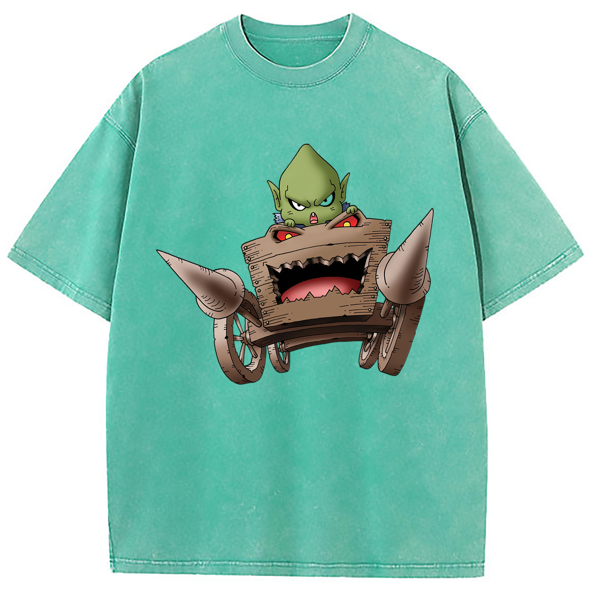 （画像用） ドラゴンクエスト Doragon Kuesuto Dragon Quest 綿100% ヴィンテージ風 半袖Tシャツ（フロントプリント）
